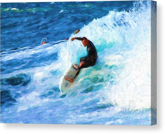 Surfer Canvas Print featuring the photograph The surfer by Sheila Smart Fine Art Photography
