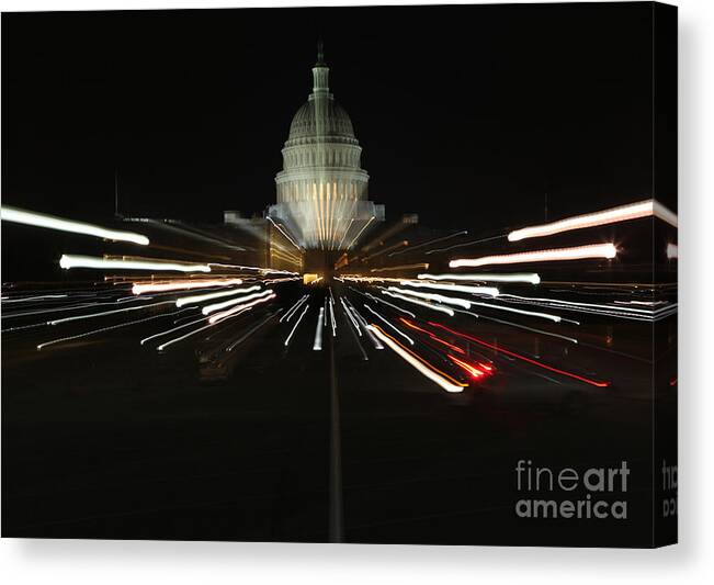Dc Capitol At Night Canvas Print featuring the photograph DC Capitol at night by Christopher McCartin