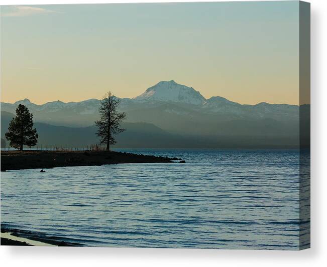 Lake Almanor Canvas Print featuring the photograph Peaceful Views by Jan Davies