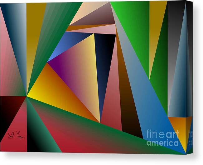 Triangle Canvas Print featuring the digital art Triangles by Leo Symon