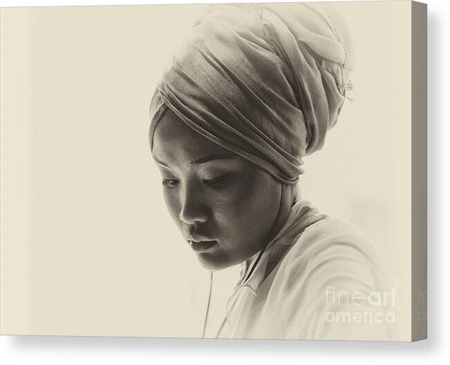 Pensive Young Woman Canvas Print featuring the photograph Deep in thought by Sheila Smart Fine Art Photography