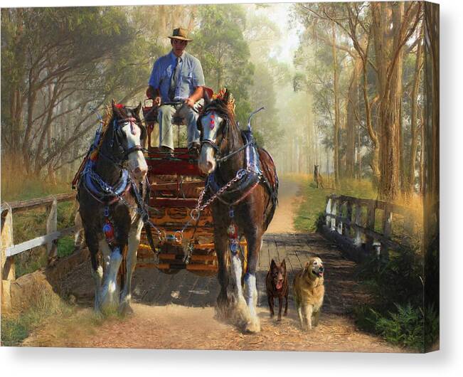 Horse Canvas Print featuring the photograph At Durdidwarrah Crossing by Trudi Simmonds
