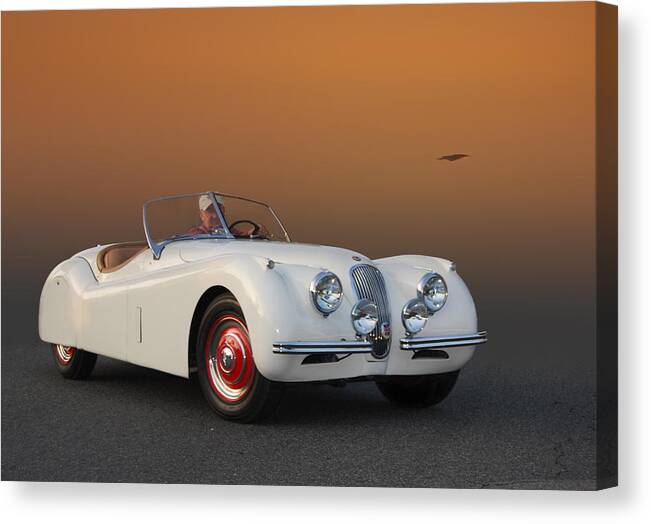 Automotive Fine Art Canvas Print featuring the photograph Cruzin' 51 Jag by Bill Dutting