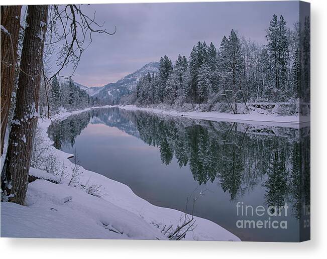 Coeur D' Alene River Canvas Print featuring the photograph Coeur d Alene River Reflections by Idaho Scenic Images Linda Lantzy
