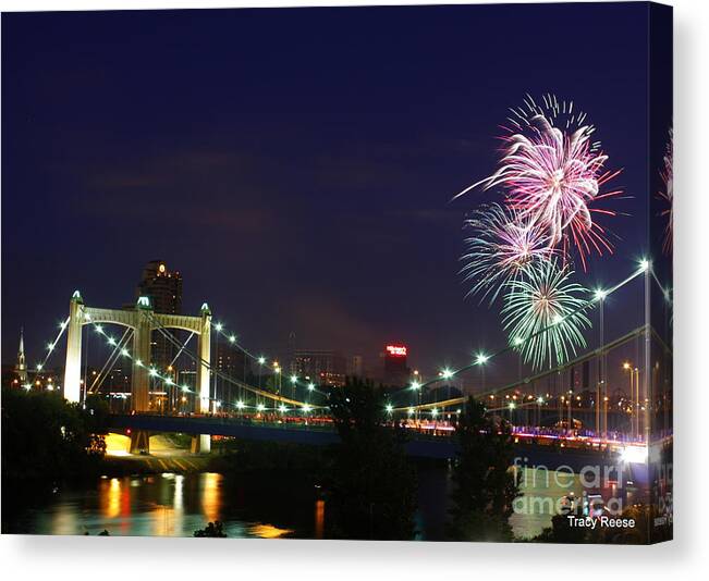 4th Of July Canvas Print featuring the photograph Fireworks by Tracy Reese