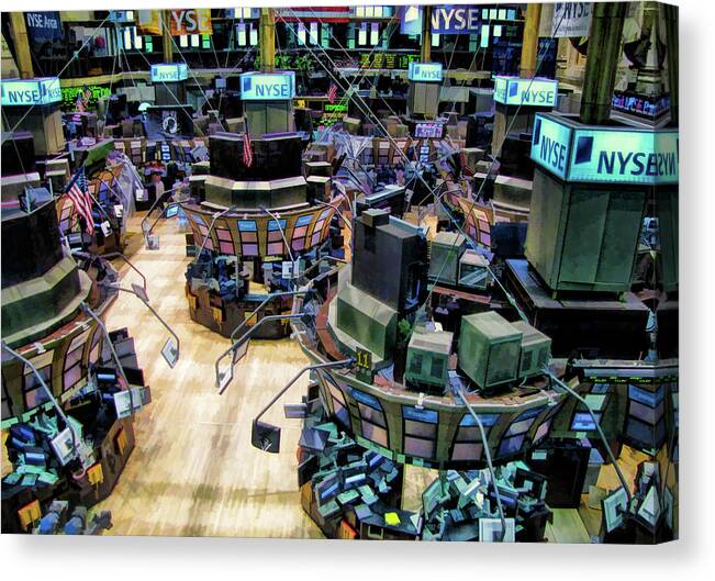 New York Canvas Print featuring the painting New York Stock Exchange Trading Floor by Christopher Arndt