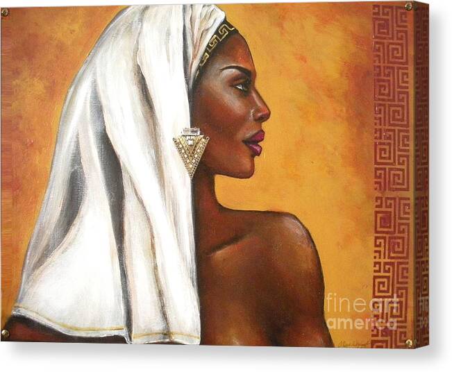 Beauty Canvas Print featuring the painting Nubian Beauty by Alga Washington