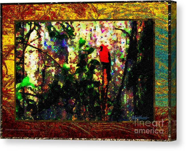 Earth Day Canvas Print featuring the painting Redbird Sifting Beauty out of Ashes by Aberjhani