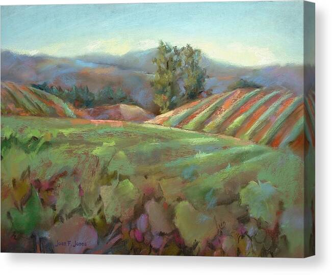 Vineyards Canvas Print featuring the painting Wine Country by Joan Jones