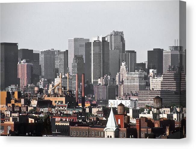 Midtown Manhattan Canvas Print featuring the photograph Midtown Manhattan 1978 by Kellice Swaggerty