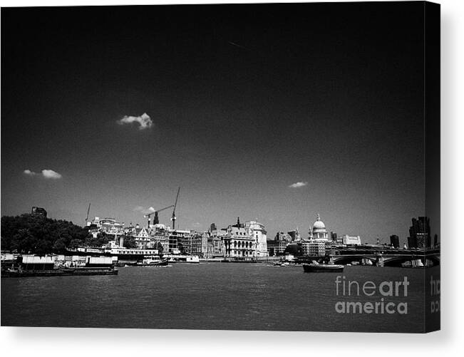North Canvas Print featuring the photograph view of north bank of the river thames London England UK #1 by Joe Fox