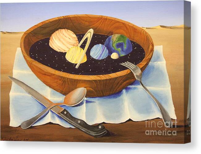 Bowl Canvas Print featuring the painting Consumption #2 by Sandra Scheetz-Wise