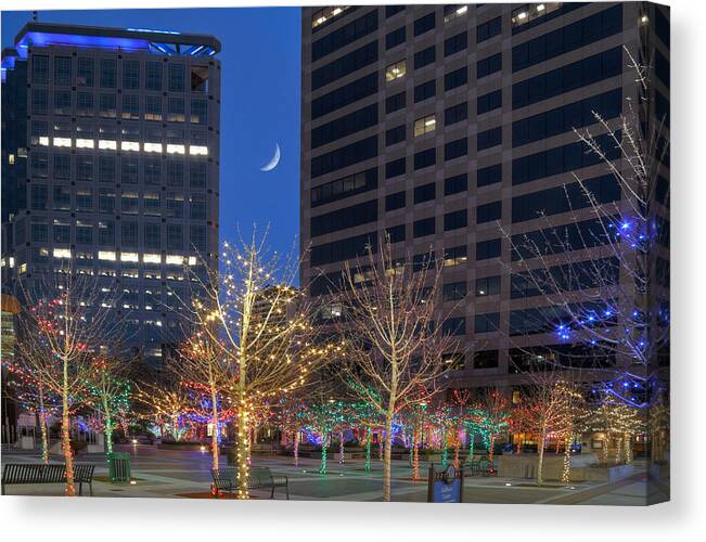 Christmas Canvas Print featuring the photograph Christmas in Salt Lake City Utah #3 by Douglas Pulsipher