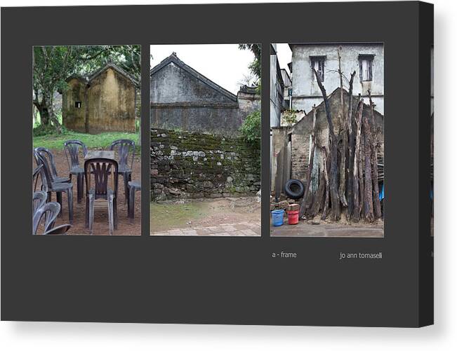 A-frame Canvas Print featuring the photograph A Frame Triptych Image Art by Jo Ann Tomaselli