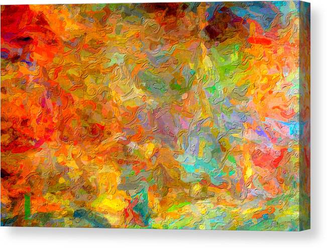 Colorful Canvas Print featuring the digital art Abstracto Impasto by Rick Wicker
