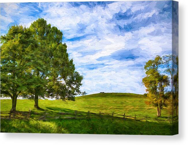 Blue Ridge Mountains Canvas Print featuring the painting Another Beautiful Day II by Dan Carmichael