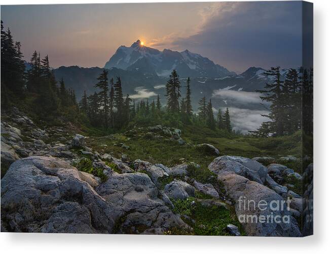 Mt. Shuksan Canvas Print featuring the photograph Awaken by Gene Garnace