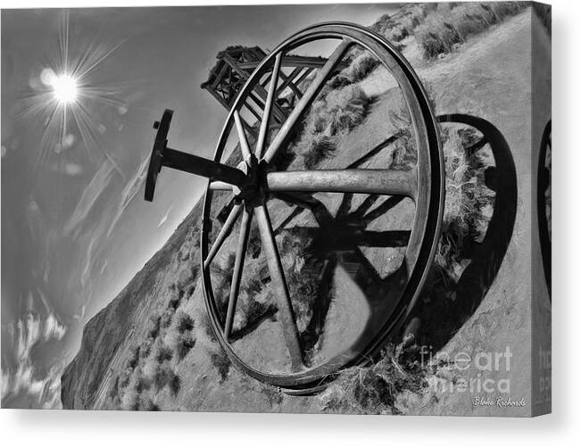  Canvas Print featuring the photograph Bodie Big Wheel by Blake Richards