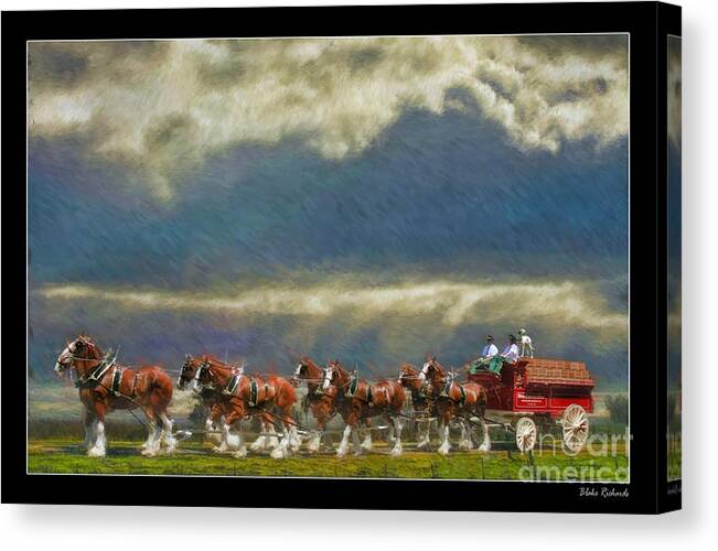 Budweiser Clydesdale Canvas Print featuring the photograph Budweiser Clydesdale Paint 2 by Blake Richards