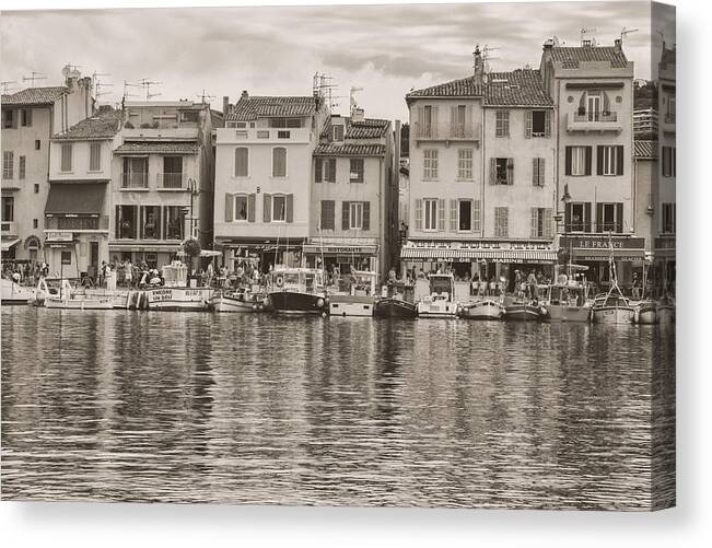 Cassis Canvas Print featuring the photograph Cassis - French Town - Toned by Georgia Clare