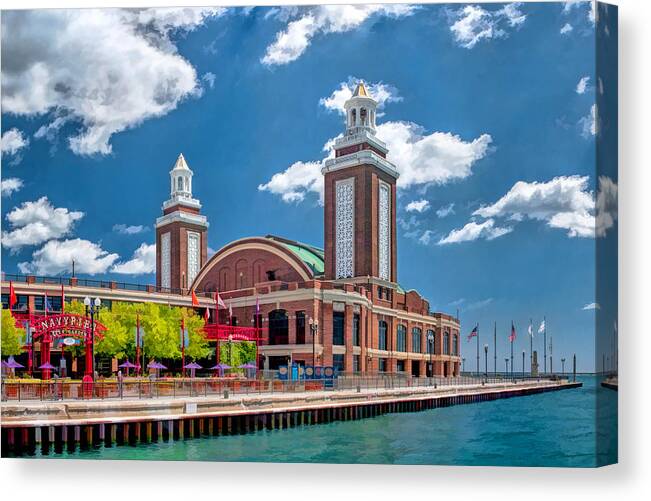 Chicago Canvas Print featuring the painting Chicago Navy Pier by Christopher Arndt
