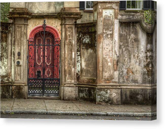 Charleston Canvas Print featuring the photograph Closed Southern Gate - Charleston Historic District by Douglas Berry