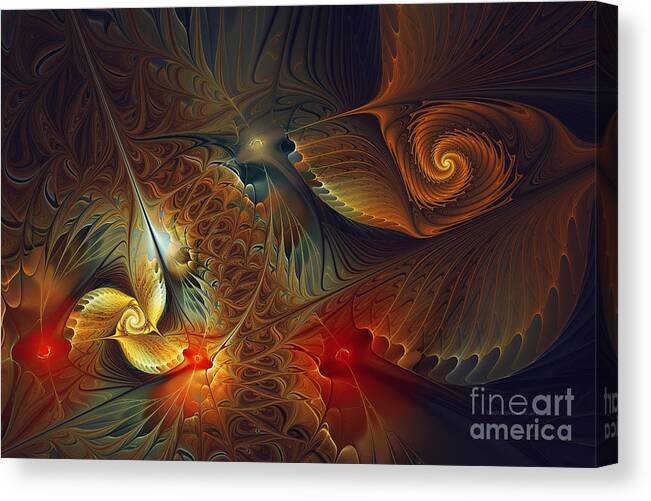 Abstract Canvas Print featuring the digital art Creation-Abstract Fractal Art by Karin Kuhlmann