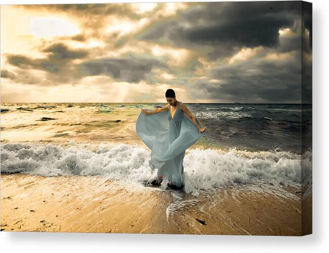 Surf Canvas Print featuring the photograph Dancing in the Surf by Matthew Pace