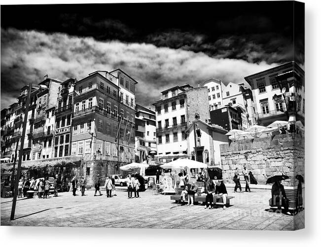 Day Walkers In Porto Canvas Print featuring the photograph Day Walkers in Porto by John Rizzuto