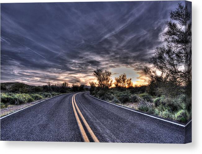 Arizona Canvas Print featuring the photograph Desert Drive by Anthony Citro