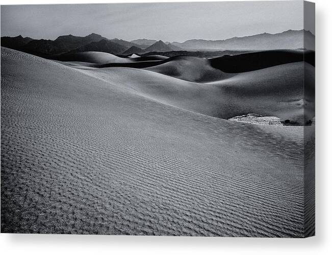 Mesquite Flat Sand Dunes Canvas Print featuring the photograph Desert Forms by Gene Garnace