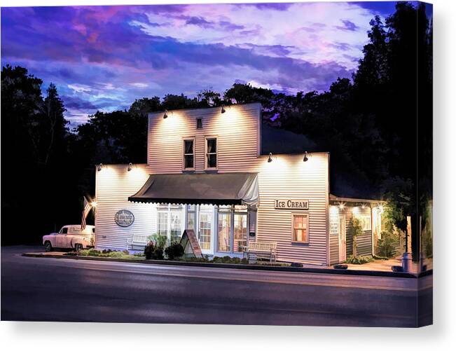 Door County Canvas Print featuring the painting Door County Ice Cream Factory by Christopher Arndt