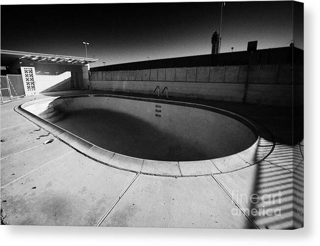 empty abandoned swimming pool at old motel on the strip Las Vegas