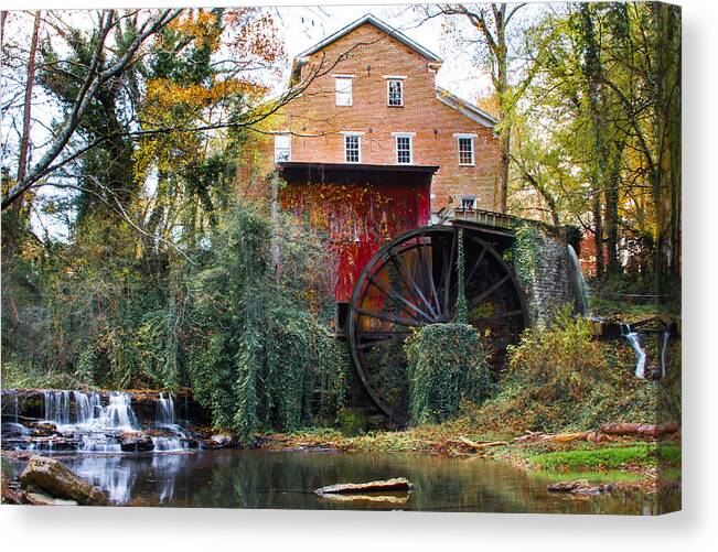 Falls Mill Canvas Print featuring the photograph Falls Mill by Paula Ponath