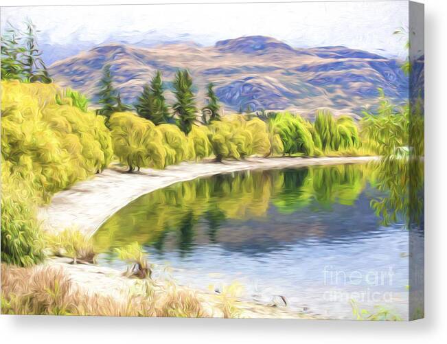 Digital Art Canvas Print featuring the photograph Glendu Bay Lake Wanaka by Sheila Smart Fine Art Photography