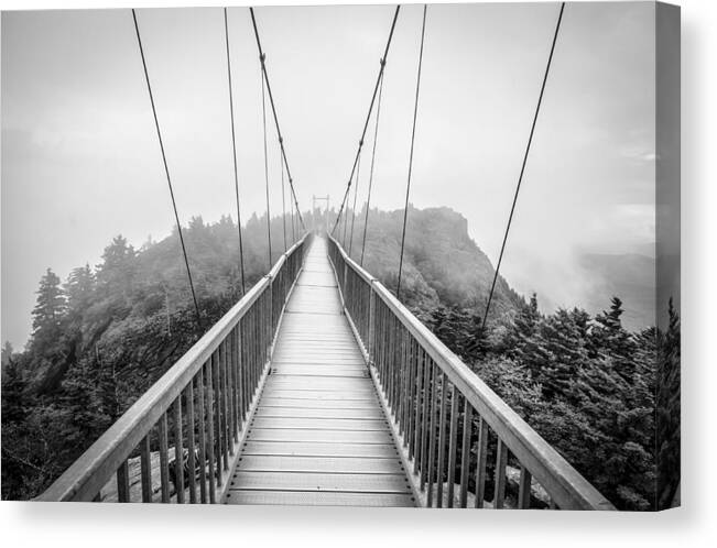 Landscape Canvas Print featuring the photograph Grandfather Mountain Blue Ridge Parkway NC Swinging Bridge by Robert Stephens
