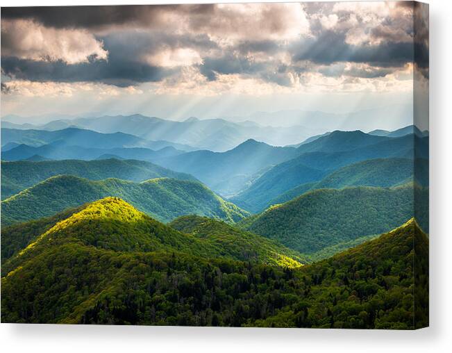 Great Smoky Mountains Canvas Print featuring the photograph Great Smoky Mountains National Park NC Western North Carolina by Dave Allen