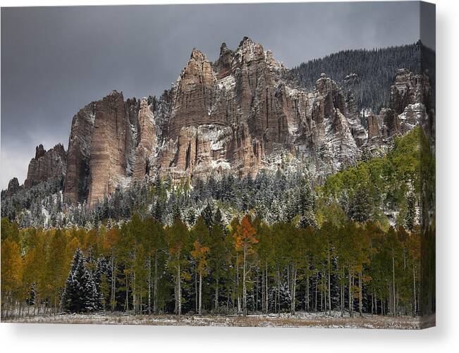 Pinnacles Canvas Print featuring the photograph High Mesa Pinnacles by Morris McClung