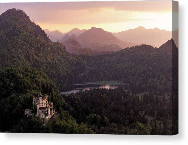Alps Canvas Print featuring the photograph Hohenschwangau Castle by Francesco Emanuele Carucci
