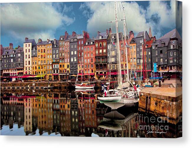 Honfleur Canvas Print featuring the photograph Honfleur Harbor by John Douglas