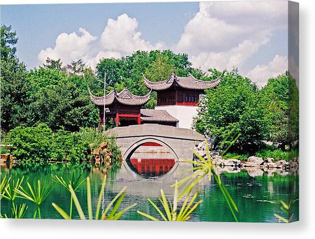 Japanese Canvas Print featuring the photograph Japanese Garden - Montreal, Canada by Richard Krebs