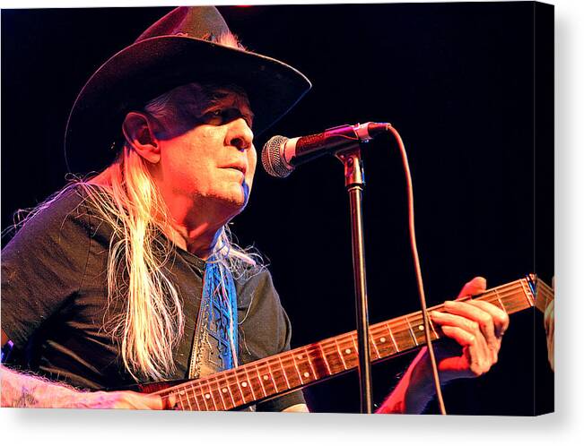 Johnny Canvas Print featuring the photograph Johnny Winter by Deborah Ritch