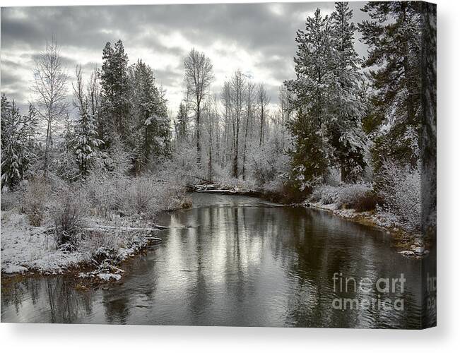 December Canvas Print featuring the photograph Lake Fork by Idaho Scenic Images Linda Lantzy