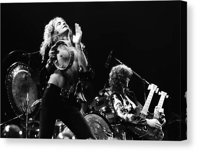 Led Zeppelin Canvas Print featuring the photograph Led Zeppelin Live 1975 by Chris Walter