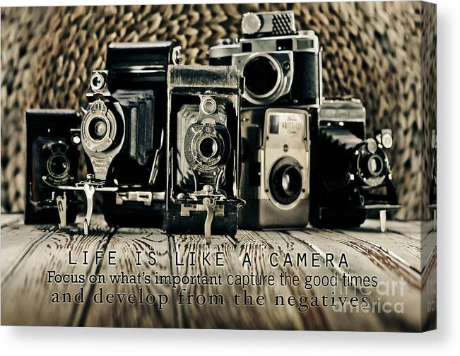 Cameras Canvas Print featuring the photograph Life is Like a Camera by Stacey Granger