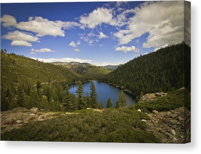 Lower Sardine Lake Canvas Print featuring the photograph Lower Sardine Lake by Sherri Meyer