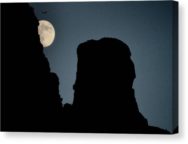Moon Canvas Print featuring the photograph Lunar Surprise.. by Al Swasey