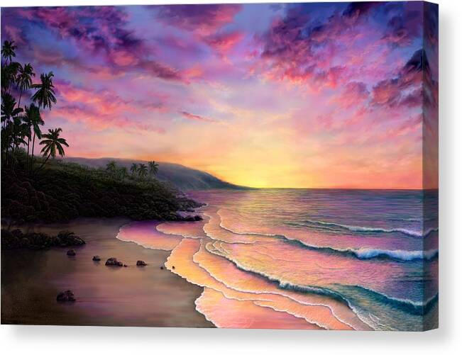 Maui Sunset Canvas Print featuring the painting Maui Sunset by Stephen Jorgensen