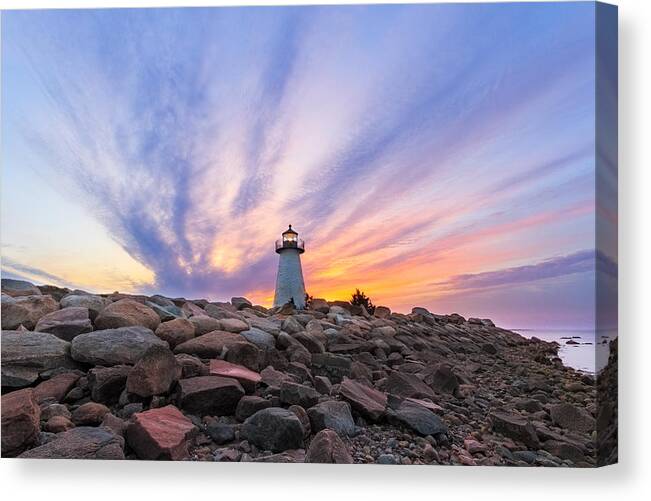 Ned's Point Canvas Print featuring the photograph Ned's Point Sunrise by Bryan Bzdula