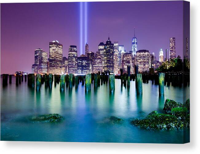 City Photographs Photographs Photographs Canvas Print featuring the photograph New York Pier Tribute by Shane Psaltis